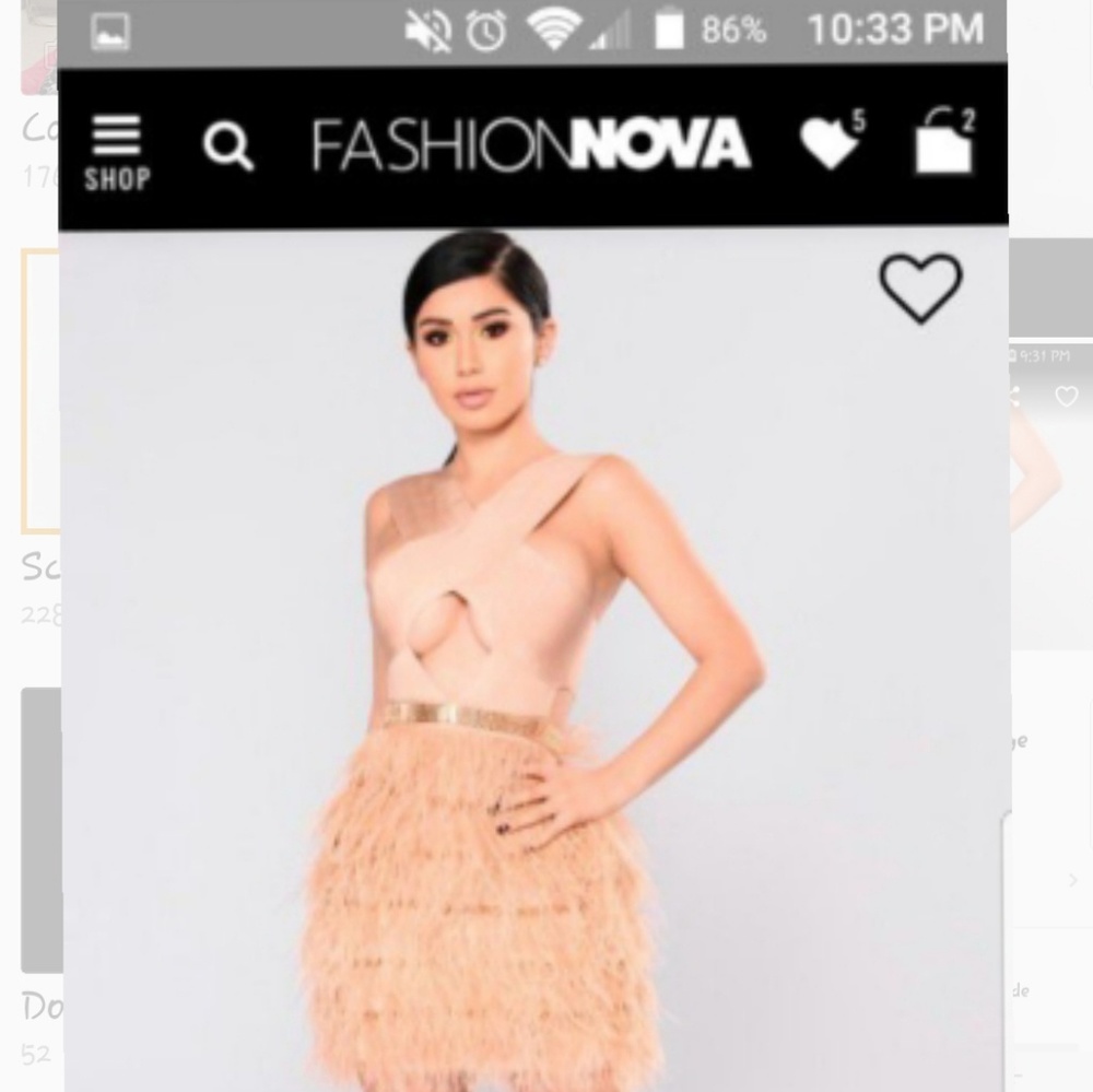 Large Nude Feathered Bondage Criss-Cross Dress